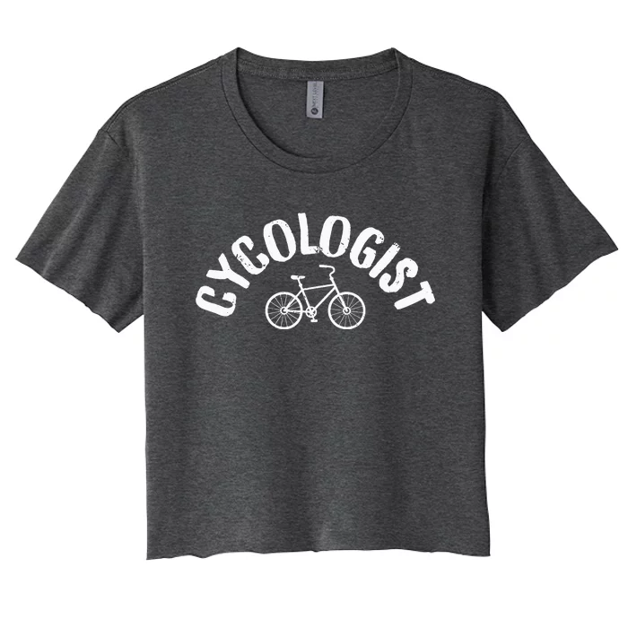 Cycologist Funny BMX Mountain Bike MTB Cycling Funny Women's Crop Top Tee