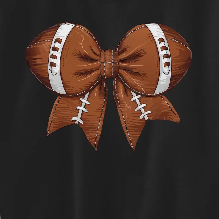 Coquette Football Bow Graphic Kids Sweatshirt