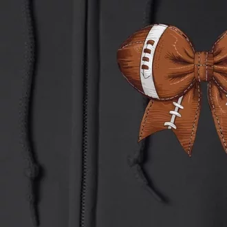 Coquette Football Bow Graphic Full Zip Hoodie