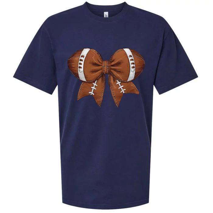 Coquette Football Bow Graphic Sueded Cloud Jersey T-Shirt