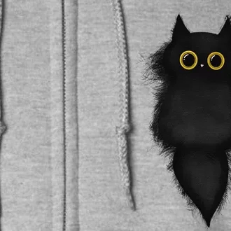 Cute Funny Black Cat Yellow Eyes Cat Lover Cat Mom Cat Dad Full Zip Hoodie