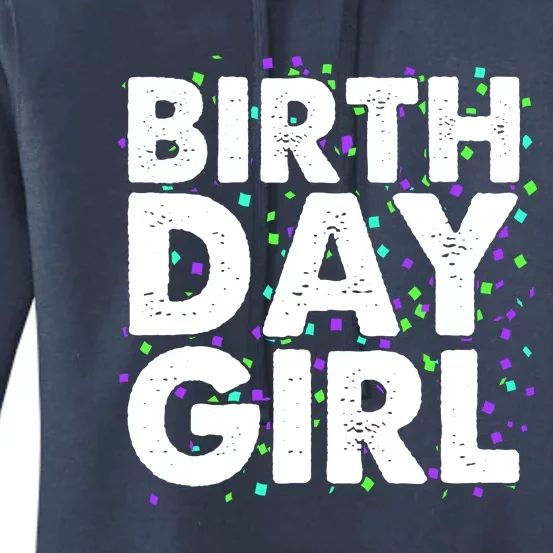 Cute Funny Birthday Girl With Confetti Women's Pullover Hoodie