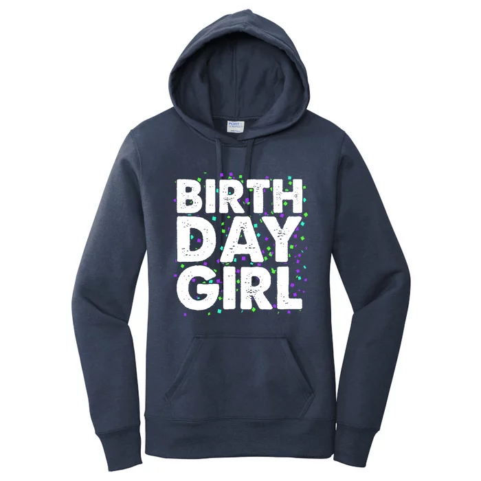 Cute Funny Birthday Girl With Confetti Women's Pullover Hoodie