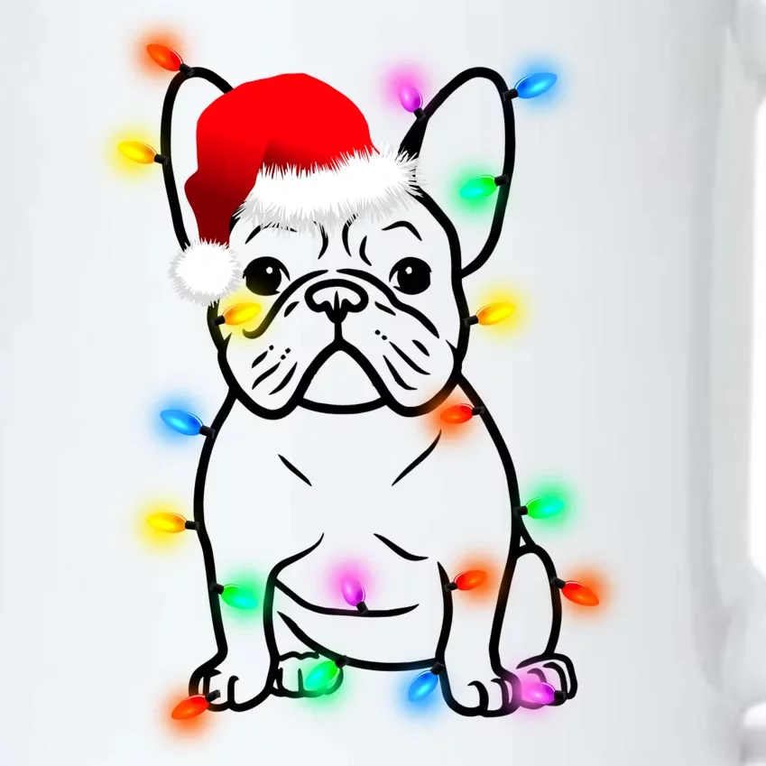 Cute French Bulldog Christmas Lights Black Color Changing Mug