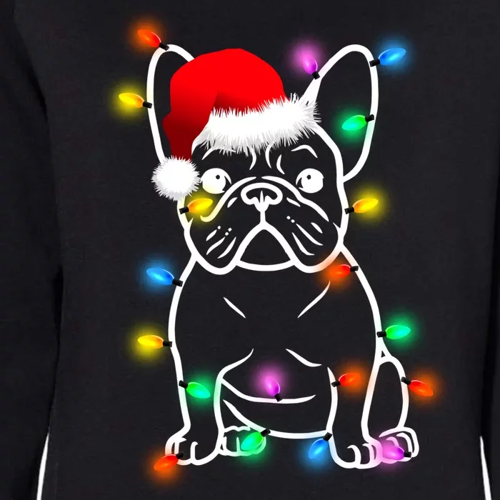 Cute French Bulldog Christmas Lights Womens California Wash Sweatshirt