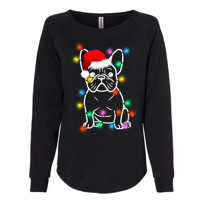 Cute French Bulldog Christmas Lights Womens California Wash Sweatshirt