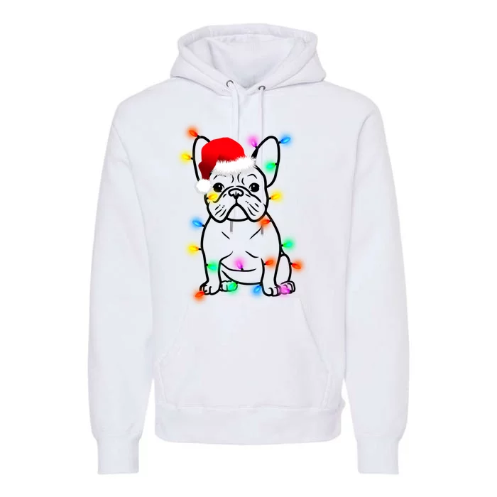 Cute French Bulldog Christmas Lights Premium Hoodie