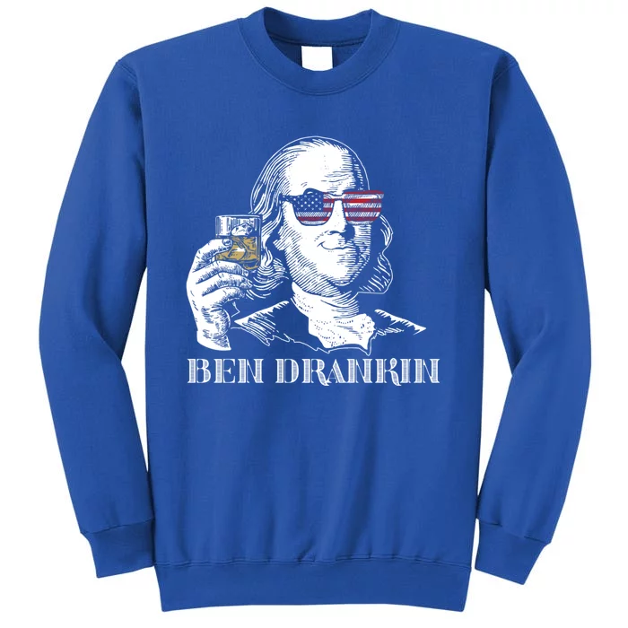 Cheers From Ben Drankin 4th Of July Humor Funny Gift Us Flag Gift Tall Sweatshirt