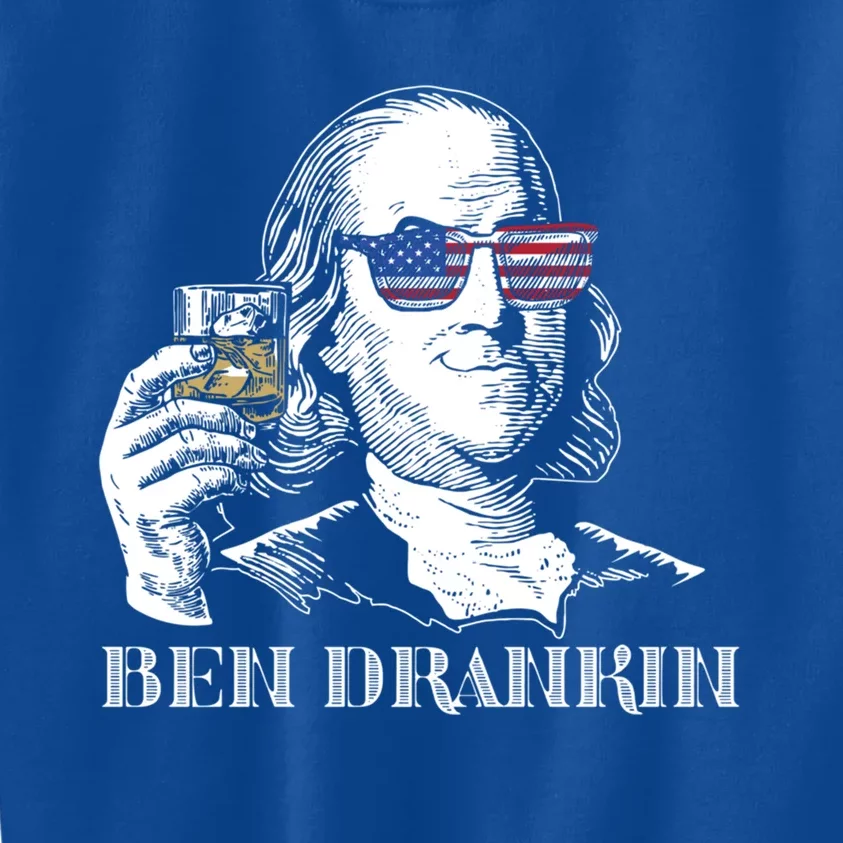 Cheers From Ben Drankin 4th Of July Humor Funny Gift Us Flag Gift Kids Sweatshirt