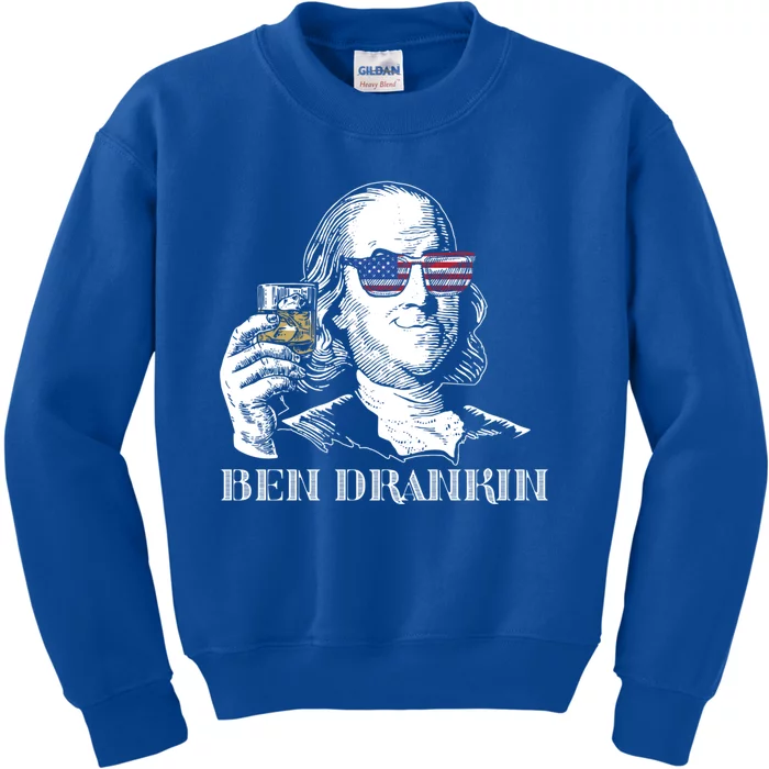 Cheers From Ben Drankin 4th Of July Humor Funny Gift Us Flag Gift Kids Sweatshirt