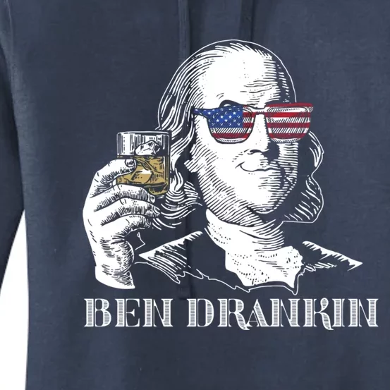 Cheers From Ben Drankin 4th Of July Humor Funny Gift Us Flag Gift Women's Pullover Hoodie