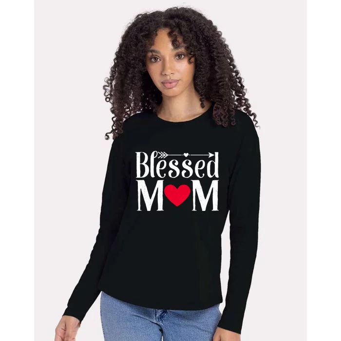 Cute Funny Blessed Mama Love Mom Gift Womens Cotton Relaxed Long Sleeve T-Shirt