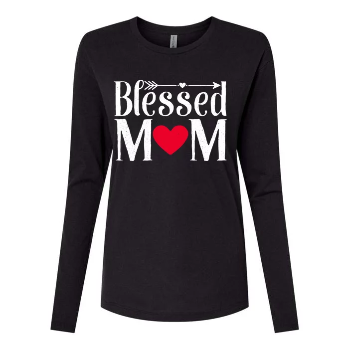 Cute Funny Blessed Mama Love Mom Gift Womens Cotton Relaxed Long Sleeve T-Shirt