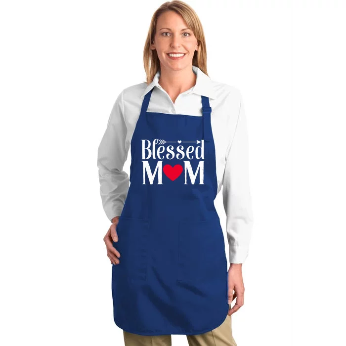 Cute Funny Blessed Mama Love Mom Gift Full-Length Apron With Pocket