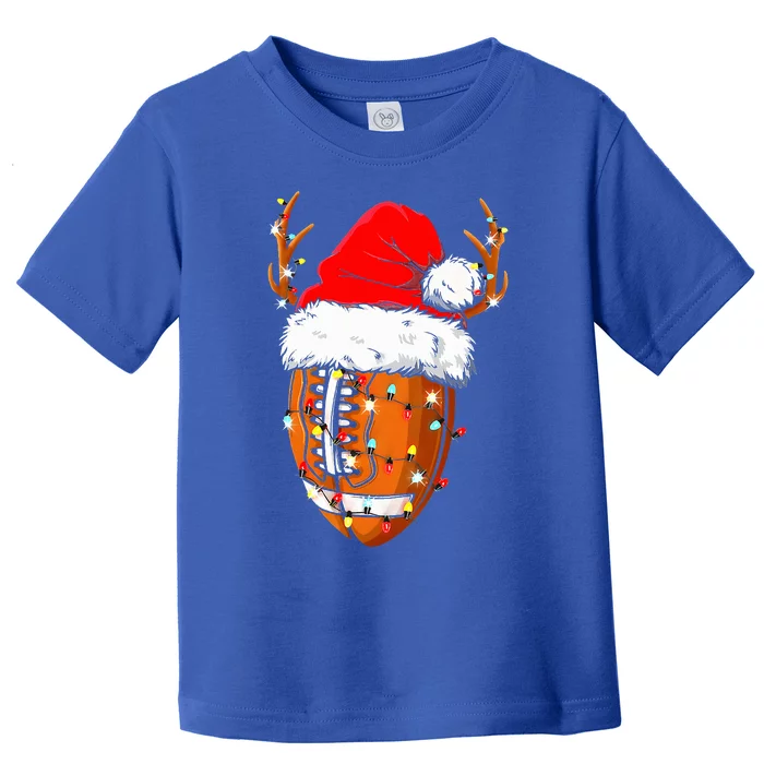 Christmas Football Ball Xmas Lights Funny  Sport Toddler T-Shirt