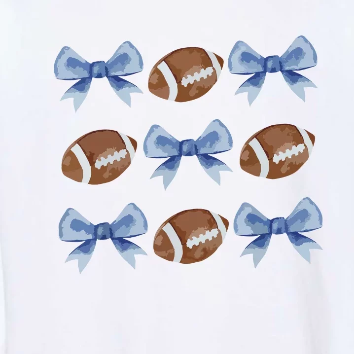 Coquette Football Bow Football Mom Game Day Women Girl Garment-Dyed Sweatshirt