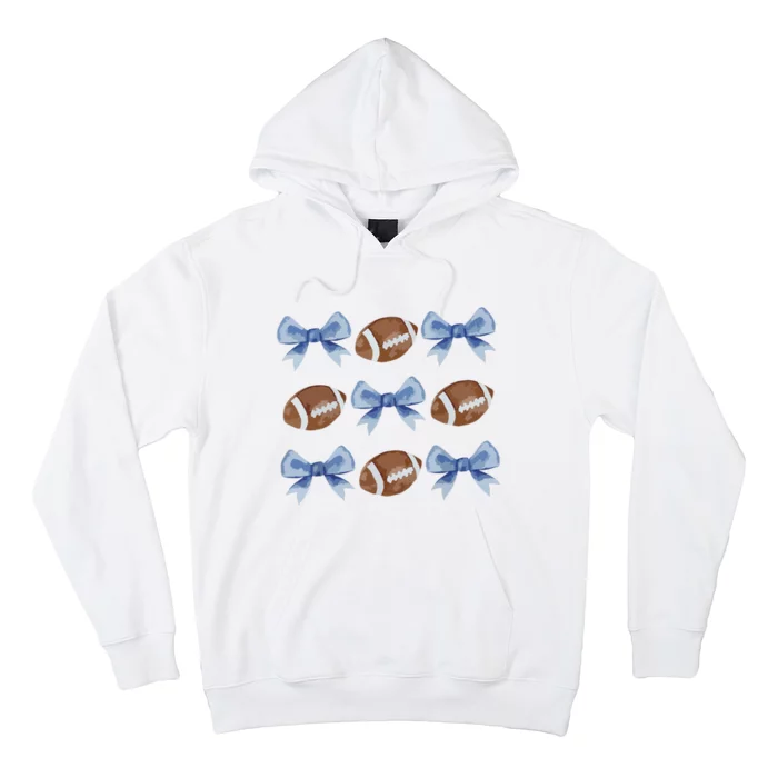 Coquette Football Bow Football Mom Game Day Women Girl Hoodie