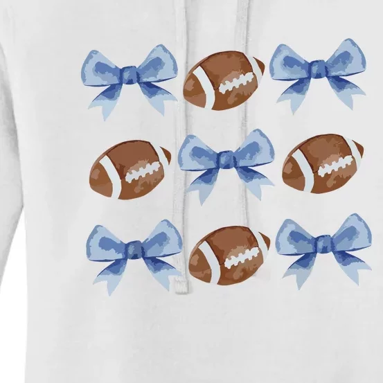 Coquette Football Bow Football Mom Game Day Women Girl Women's Pullover Hoodie