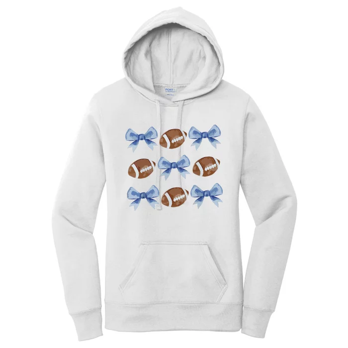 Coquette Football Bow Football Mom Game Day Women Girl Women's Pullover Hoodie