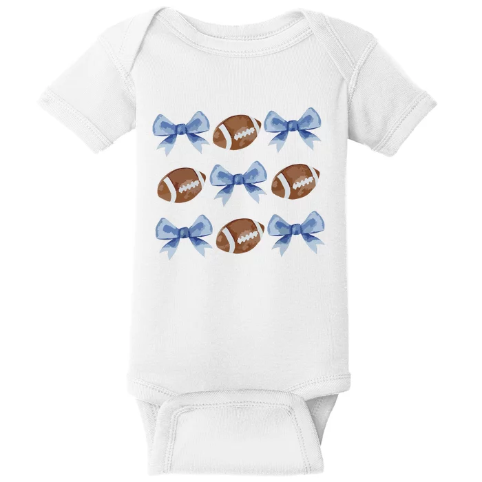 Coquette Football Bow Football Mom Game Day Women Girl Baby Bodysuit