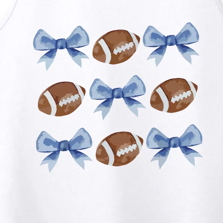 Coquette Football Bow Football Mom Game Day Women Girl Performance Tank