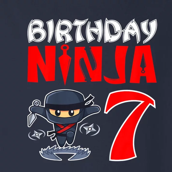 Cute Funny Birthday Ninja For 7 Year Old Little Ninja 7th Birthday Toddler Long Sleeve Shirt