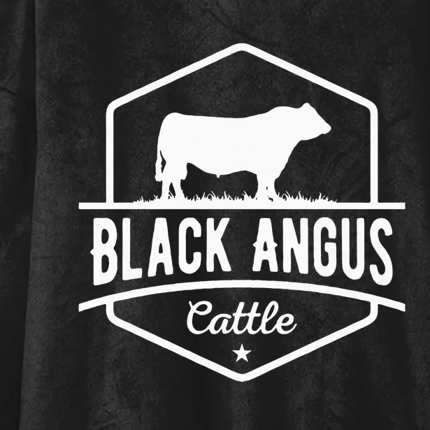 Cow Farmer Black Angus Cattle Hooded Wearable Blanket