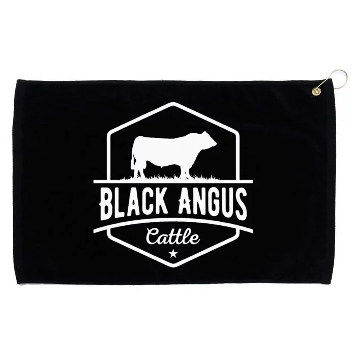 Cow Farmer Black Angus Cattle Grommeted Golf Towel