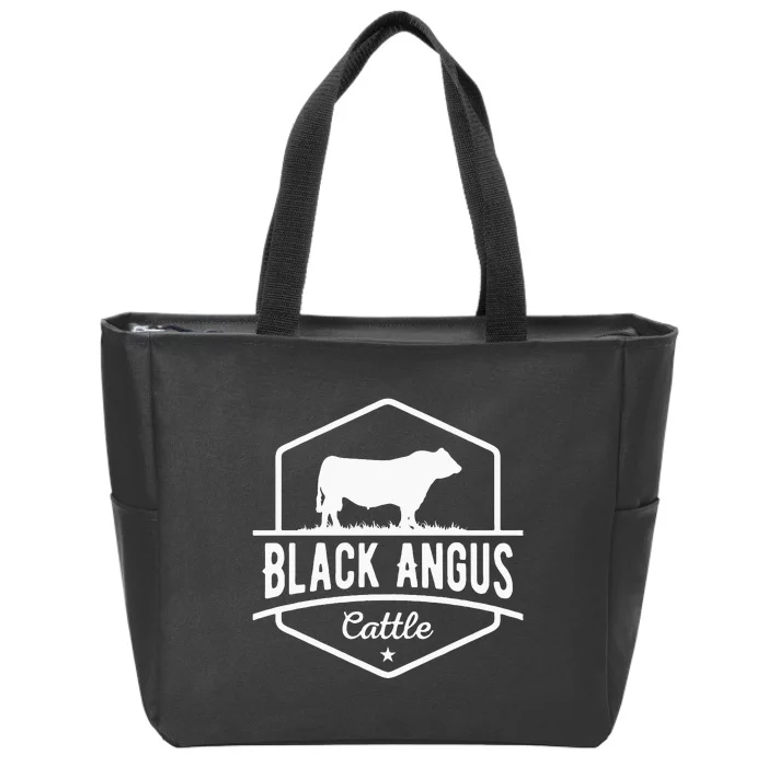 Cow Farmer Black Angus Cattle Zip Tote Bag