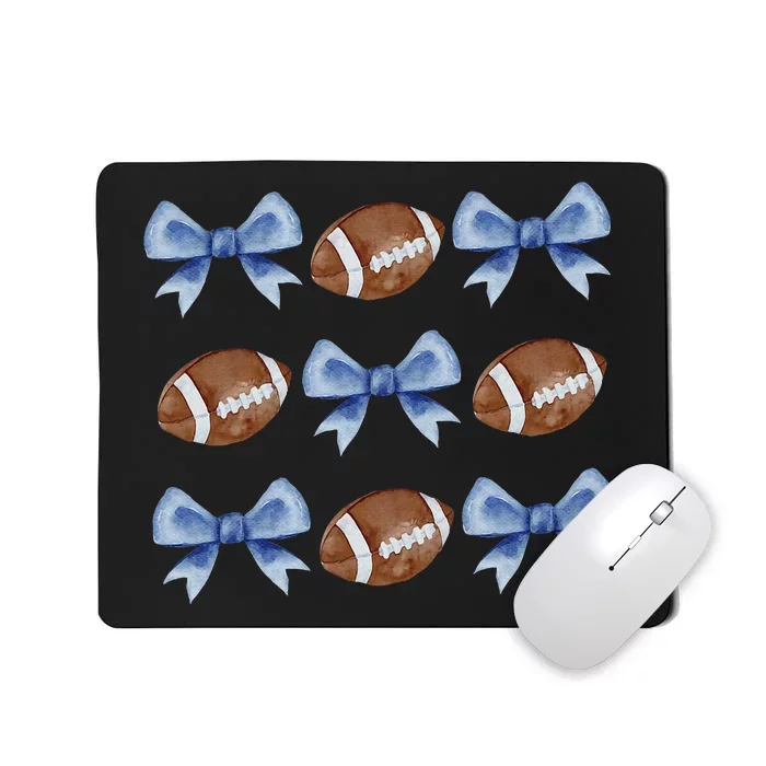 Coquette Football Bow Football Mom Game Day Mousepad