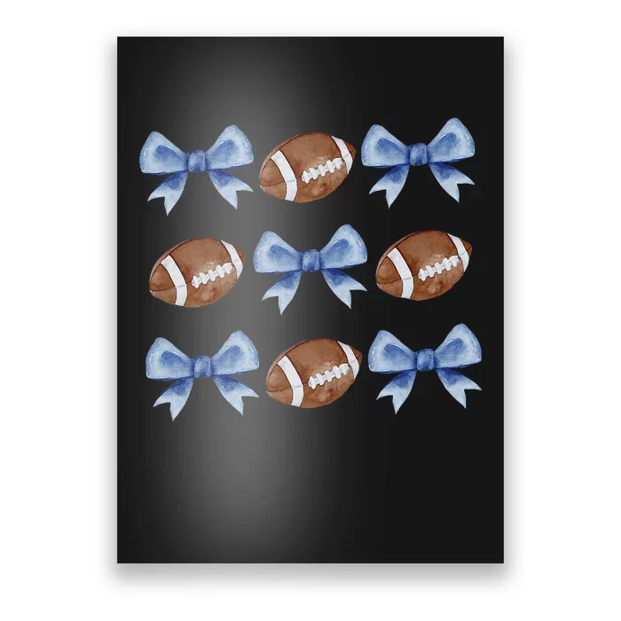 Coquette Football Bow Football Mom Game Day Poster