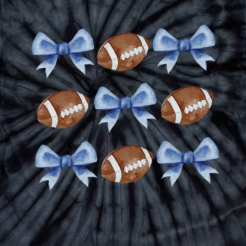 Coquette Football Bow Football Mom Game Day Tie-Dye T-Shirt