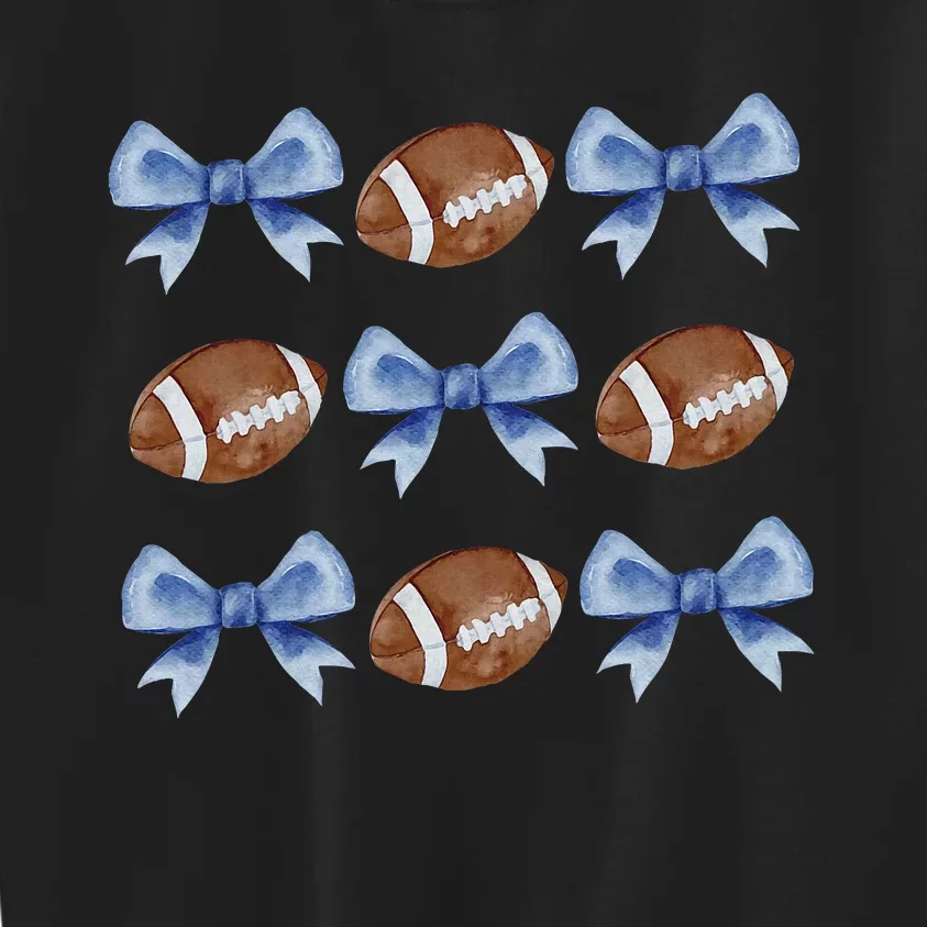 Coquette Football Bow Football Mom Game Day Kids Sweatshirt