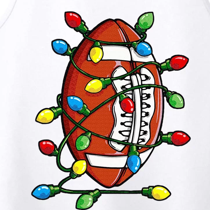 Christmas Football Ball Xmas Lights Funny Sport Performance Tank