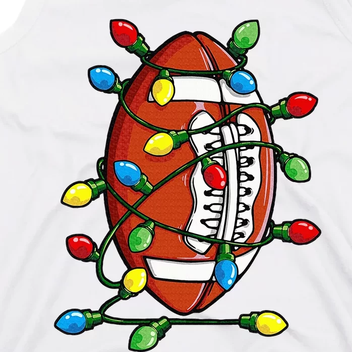 Christmas Football Ball Xmas Lights Funny Sport Tank Top