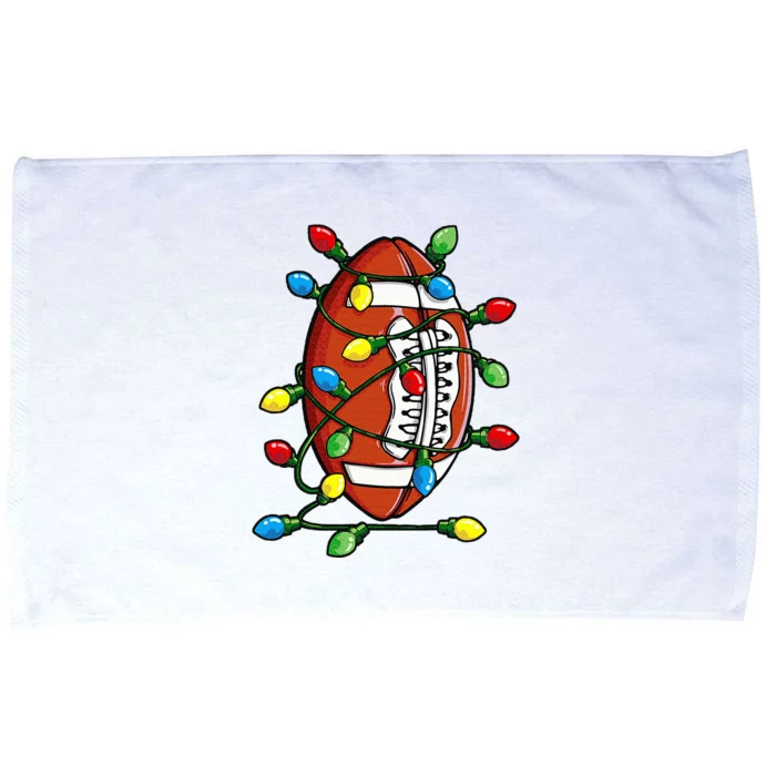 Christmas Football Ball Xmas Lights Funny Sport Microfiber Hand Towel