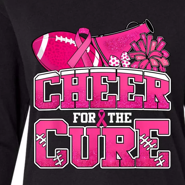 Cheer For Breast Cancer Sport Cheerleader Football Womens Cotton Relaxed Long Sleeve T-Shirt