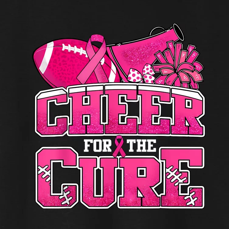 Cheer For Breast Cancer Sport Cheerleader Football Women's Crop Top Tee