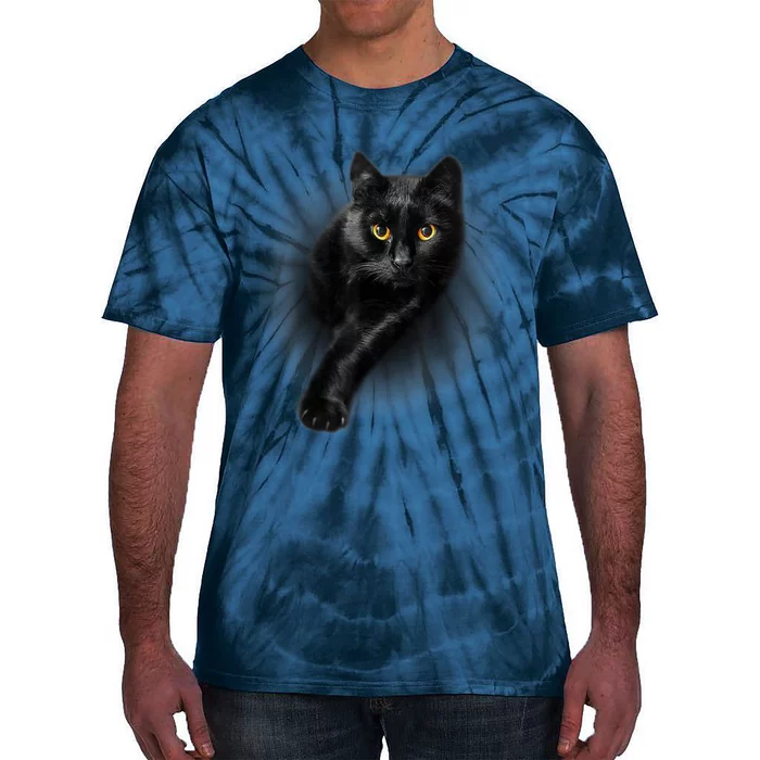 Cute Funny Black Cat Yellow Eyes T Cats Tie-Dye T-Shirt