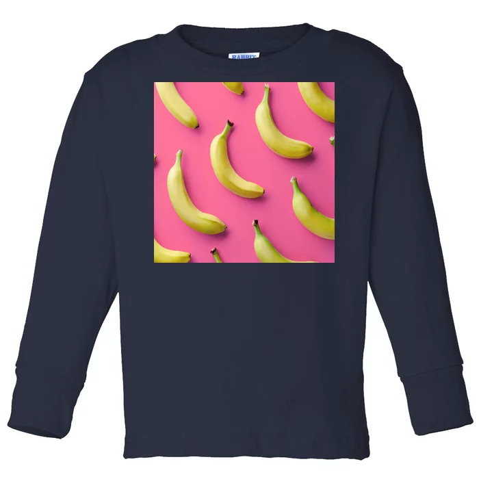 Cute Funny Bananas Pattern Toddler Long Sleeve Shirt