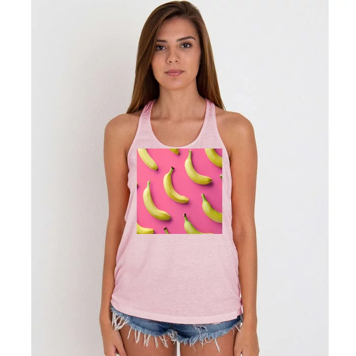 Cute Funny Bananas Pattern Women's Knotted Racerback Tank