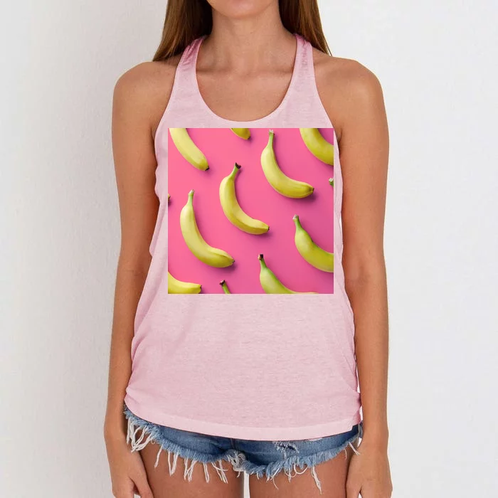 Cute Funny Bananas Pattern Women's Knotted Racerback Tank