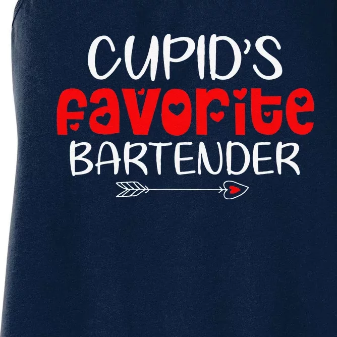 Cupid's Favorite Bartender Teacher Valentines Day Gift Women's Racerback Tank