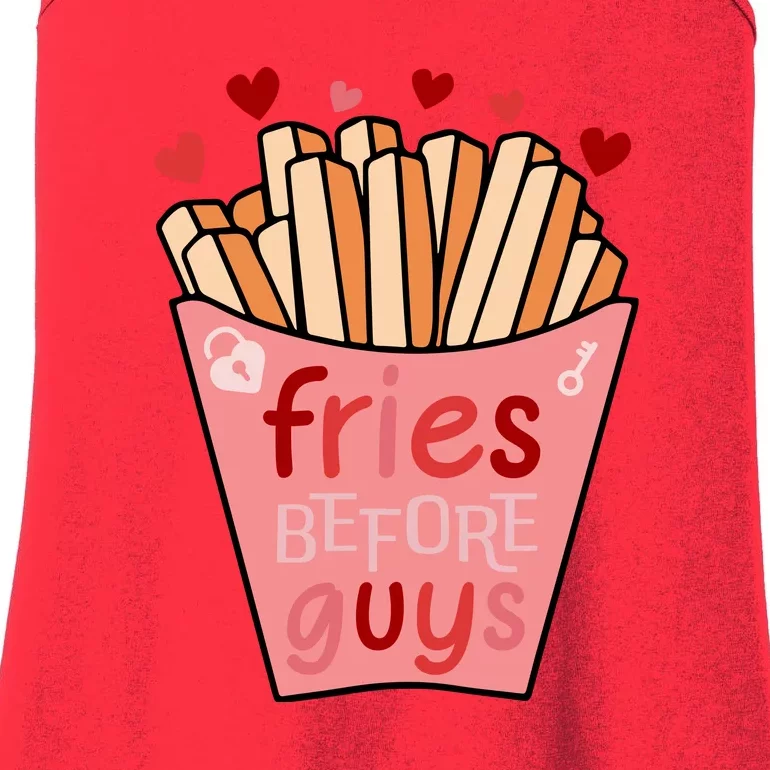 Cute Fries Before Guys Valentine's Day Gift Ladies Essential Tank