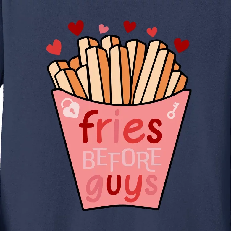 Cute Fries Before Guys Valentine's Day Gift Kids Long Sleeve Shirt