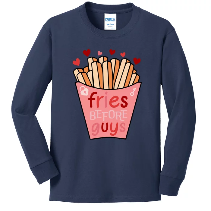 Cute Fries Before Guys Valentine's Day Gift Kids Long Sleeve Shirt