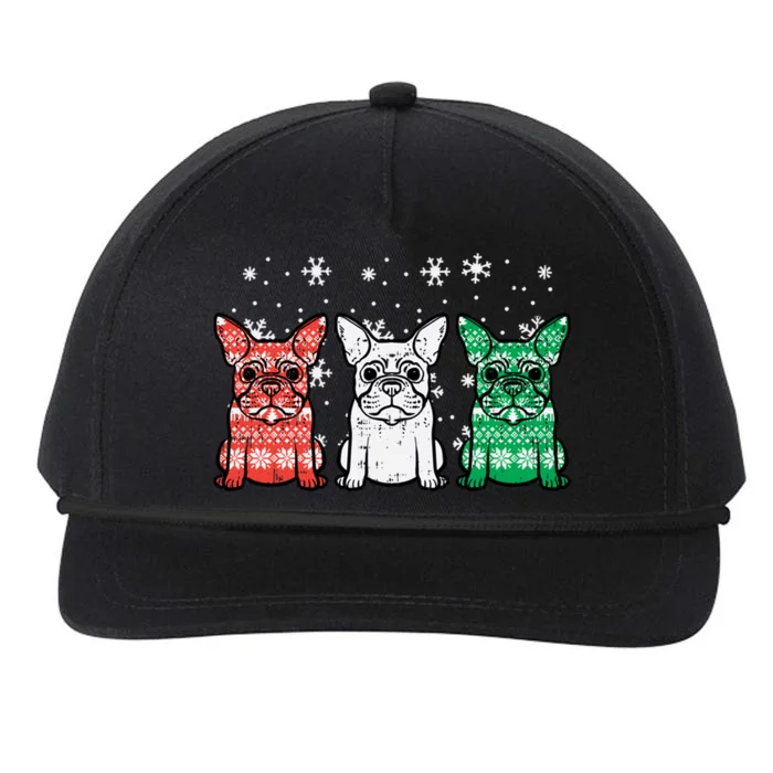 Christmas French Bulldogs Xmas Frenchie Dog Gift Snapback Five-Panel Rope Hat