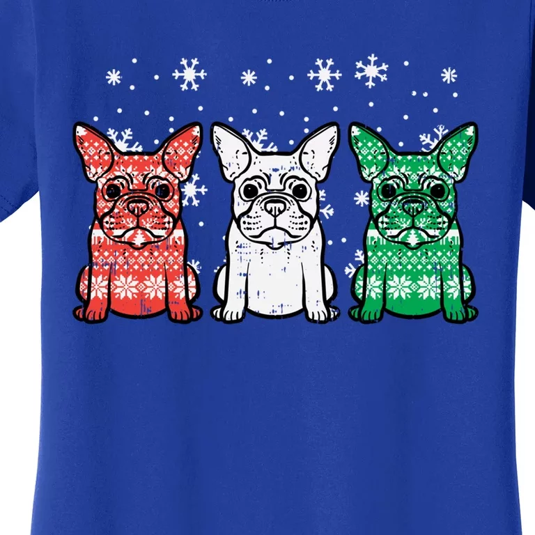 Christmas French Bulldogs Xmas Frenchie Dog Gift Women's T-Shirt