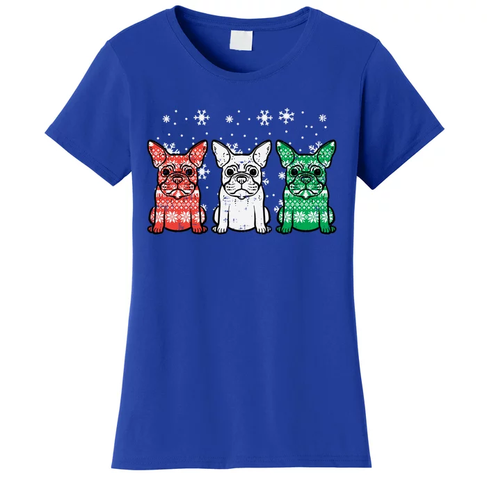 Christmas French Bulldogs Xmas Frenchie Dog Gift Women's T-Shirt