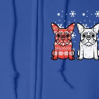 Christmas French Bulldogs Xmas Frenchie Dog Gift Full Zip Hoodie